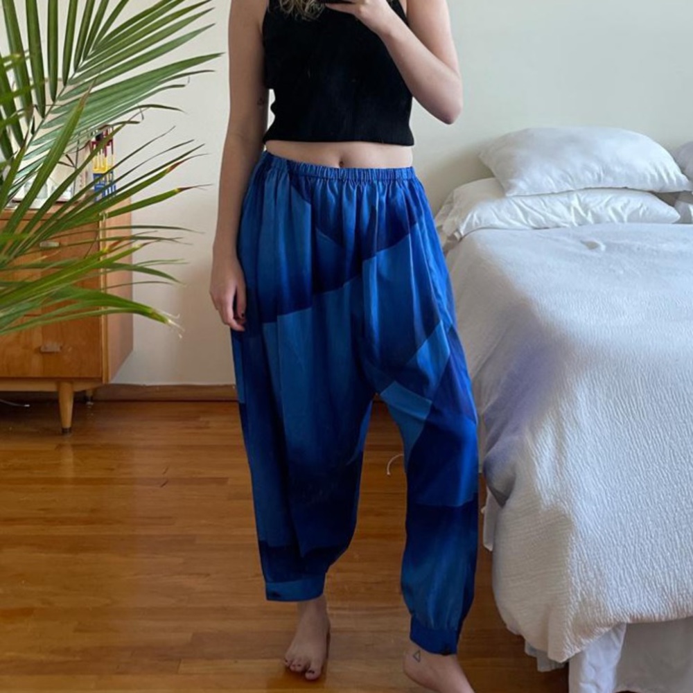 Issey miyake blue harem pants